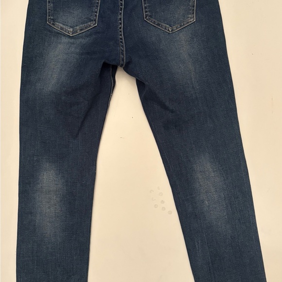 CHARLIE B Distressed Blue Jeans with Pom Pom Accents - Picture 7 of 7
